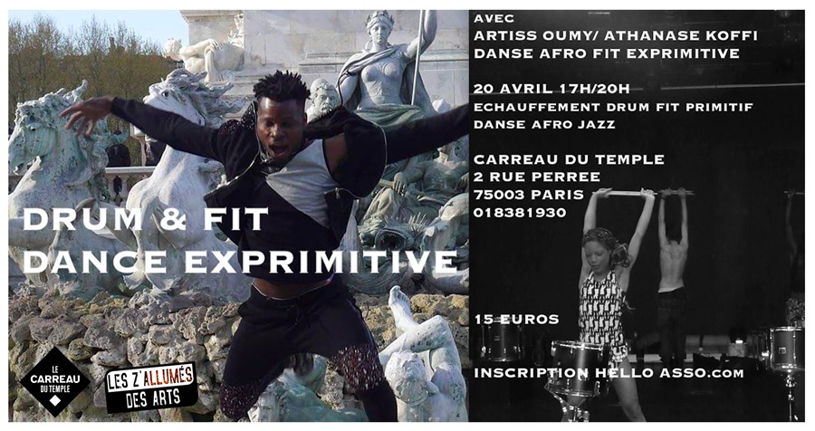 Stage de Danse Afro fit exprimitive au Carreau du Temple 20 avril 17H/20H